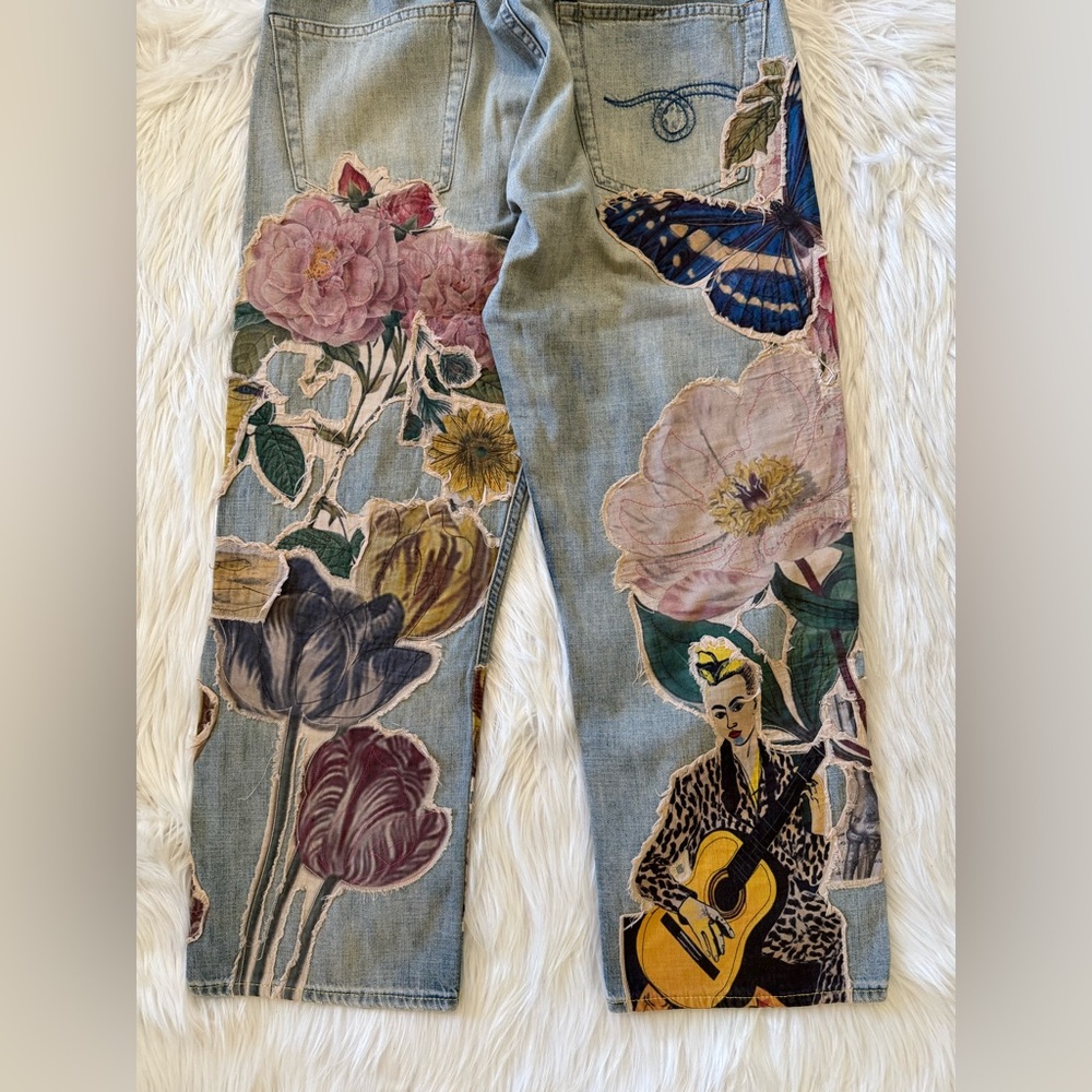 R13 Articulated Knee Cropped Denim Jeans 24 - Picture 8 of 9